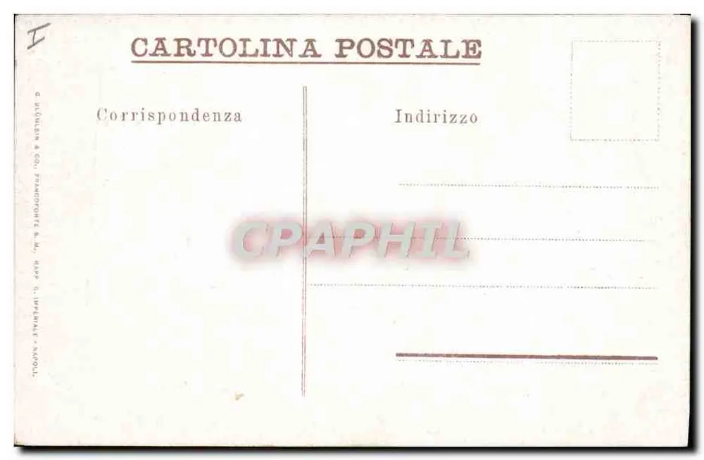 Erypcja Wulkanu Wysypiska — kwiecień 1940 — wydawca G. Uricchio & C°, Neapol - Rewers
