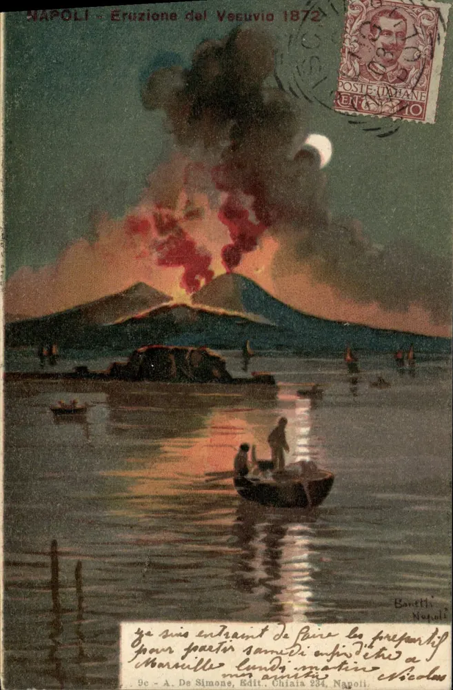 NAPOLI - Ausbruch des Vesuvs 1872 — A. De Simone, Edit. Chiara 234, Napoli - Vorderseite