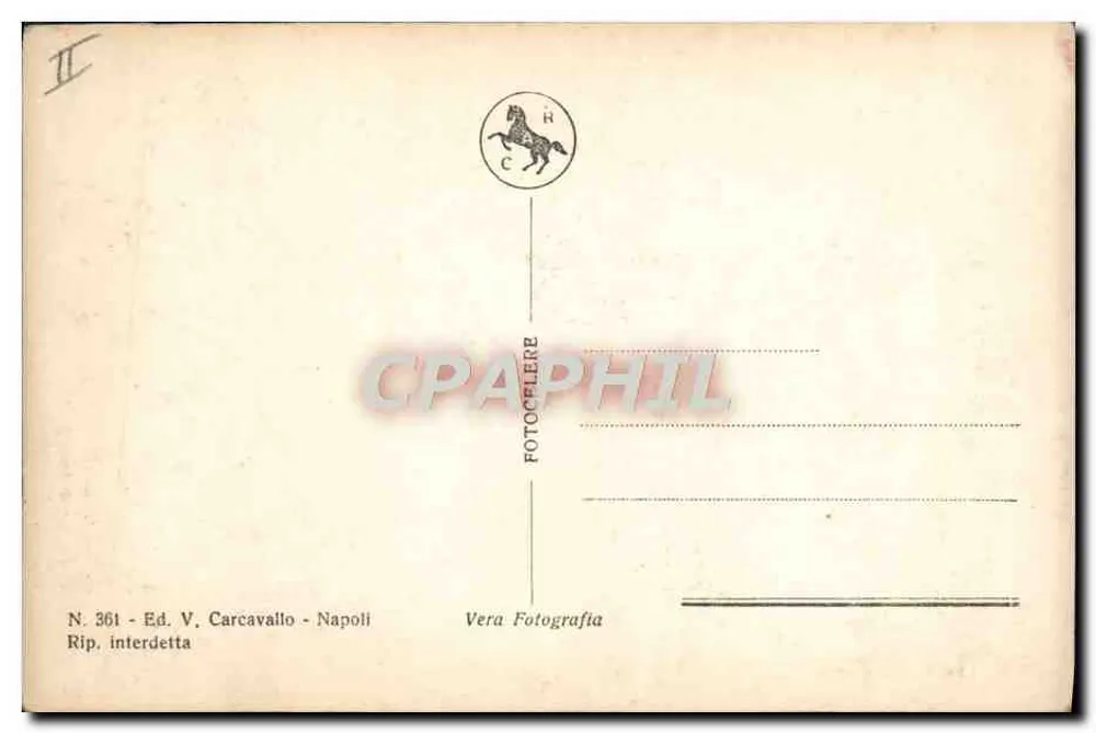Nápoli - Vesúvio — erupção do vulcão — editor V. Carcavallo, n° 361 - Verso