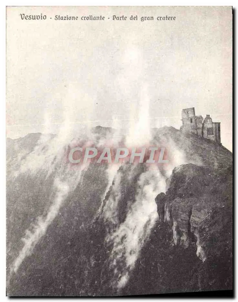 Vesuvio - Einsturzende Station - Teil des großen Kraters — Edition Pesquale Cordova, Resina - Vorderseite