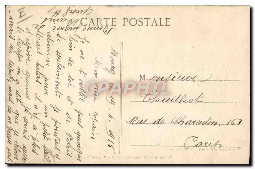 Fazendeira Bressane ordenhando uma vaca — Vve Ravlier, editor Bourg - Cl. A. Cordier - Verso