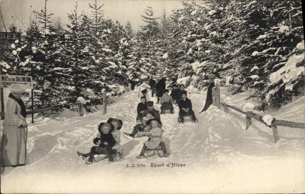 Winter-Sport — Schlittenfahrt — J. J. 3170 - Vorderseite