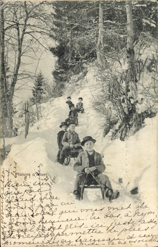 Promenade des Grâissages - Le Bas, à Peyron — Winterfreuden — unbekannter Verlag - Vorderseite