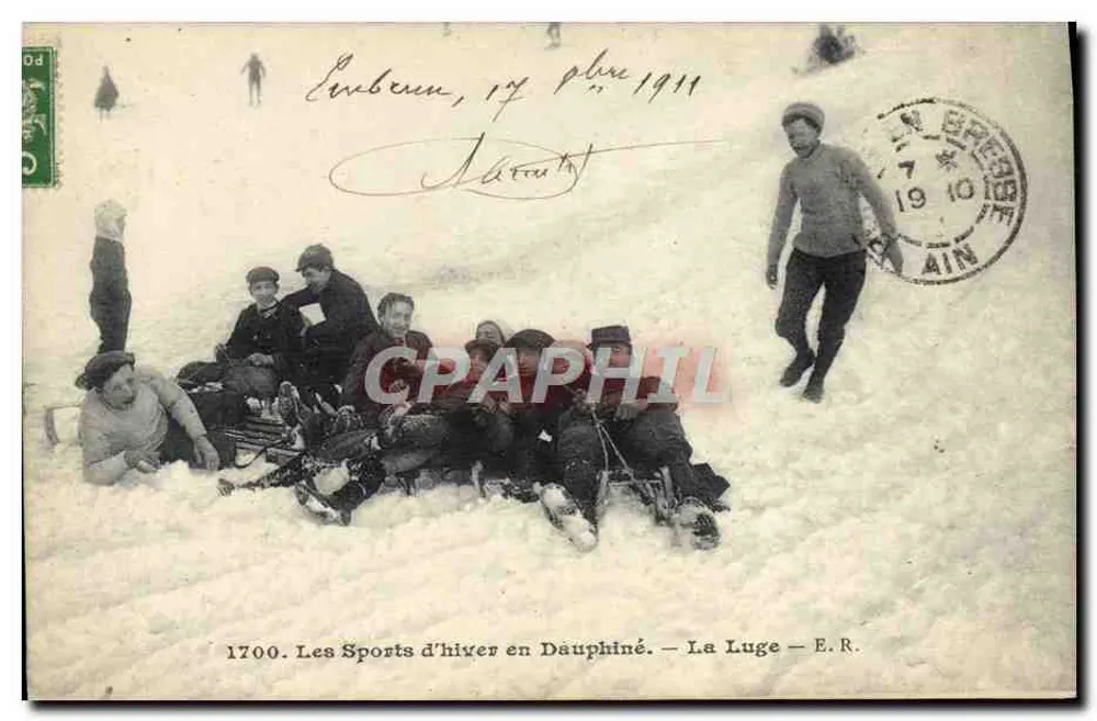 Winter-Sport in Dauphiné — Die Schlittenfahrt — E.R. — Verlag E.R. n°1700 - Vorderseite