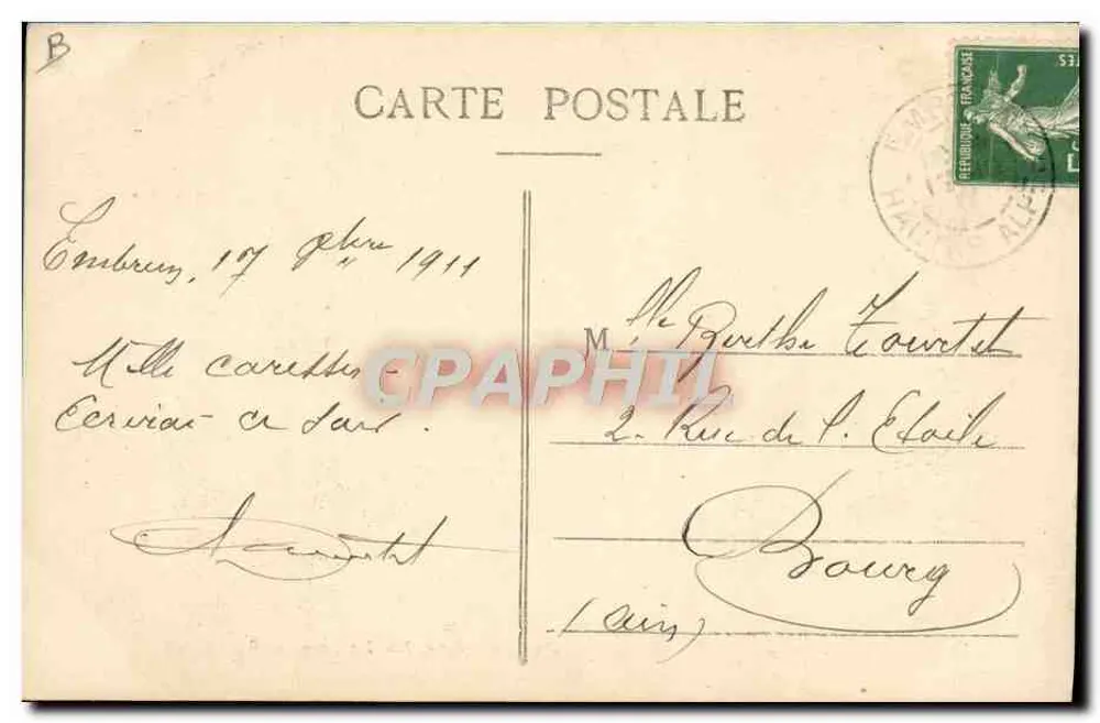 Winter-Sport in Dauphiné — Die Schlittenfahrt — E.R. — Verlag E.R. n°1700 - Rückseite
