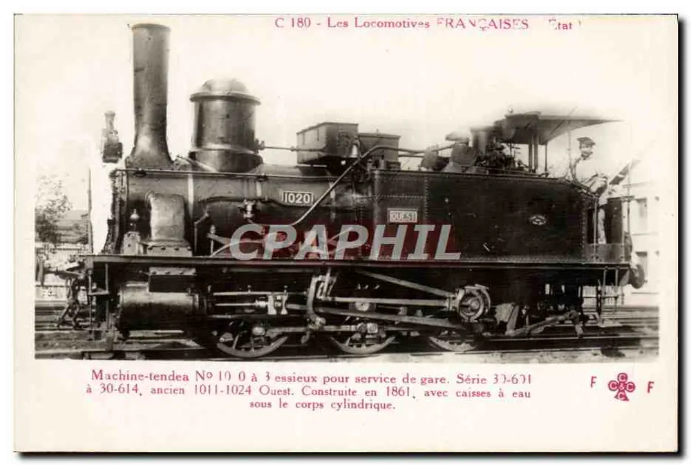 Locomotiva francesa n° 1020 — Série 30-614 — Estado - Frente