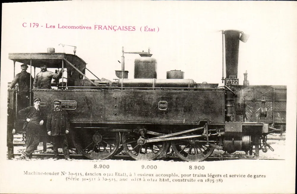 Locomotiva francesa — Máquina-tendente N° 30-515 - Frente