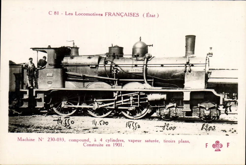 Locomotiva francesa N° 230-033 — Estado — F. F. Paris - Frente
