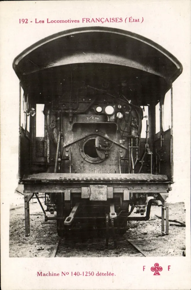 Máquina N° 140-1250 desengatada — As Locomotivas FRANÇAISES (Estado) — F. FLEURY & Cie - Frente