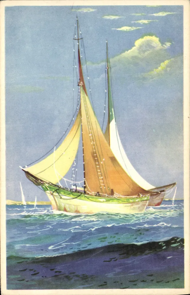 Velejo sobre o mar — ilustração — Impressora na Bélgica, n° 7330 - Frente