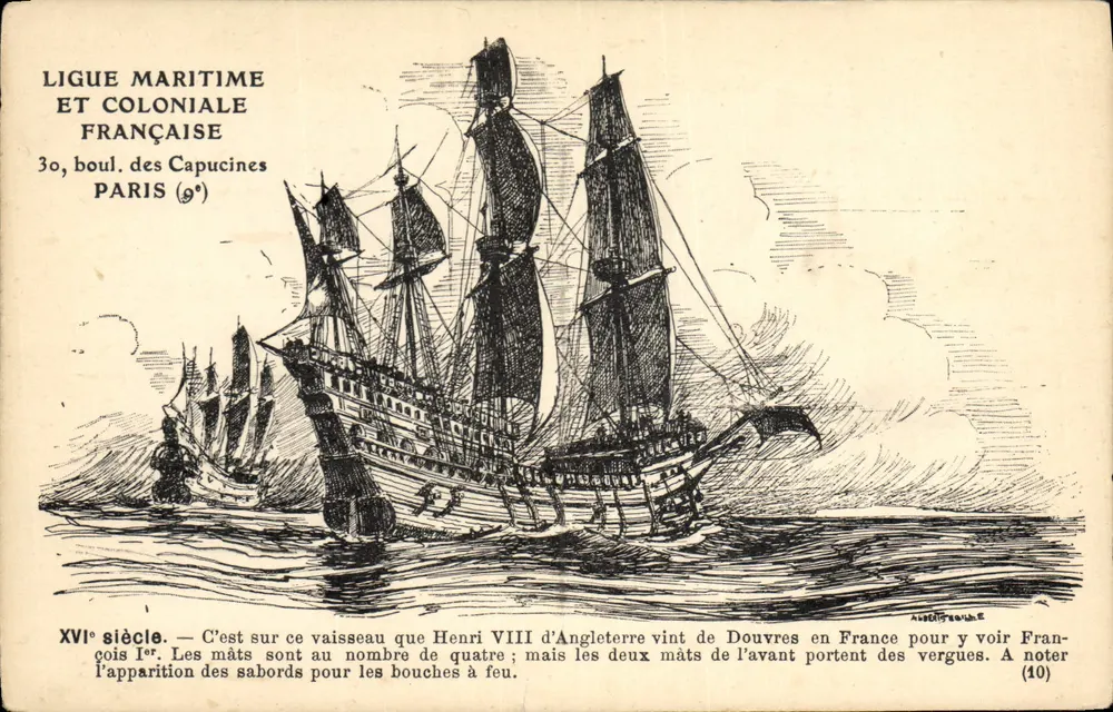 Navio da Ligue Maritime et Coloniale Française — Século XVII — editor Ligue Maritime et Coloniale Française, Paris (9e) - Frente
