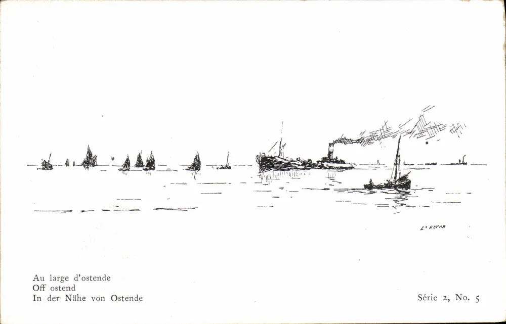 Vista marítima de Ostende — Série 2, Número 5 — Editor Jean Marion & Cie, Paris - Frente