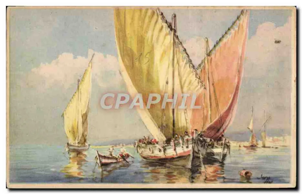 Cena marítima com barcos — Editora: Edições Rhodania — N° 207 - Frente