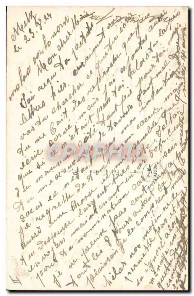 Jovem mulher com elefante — PC 117B — PC Paris - Verso