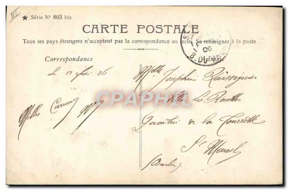 Phryne — nackte Darstellung — anonymer Verlag, Serie 803 bis - Rückseite