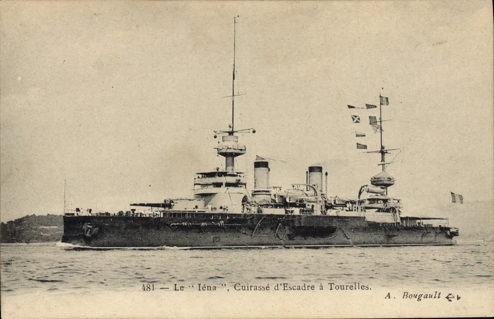 Der "Iéna", Panzerkreuzer mit Türmen — A. Bougault, n°481 - Vorderseite