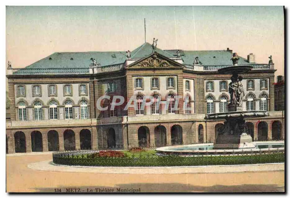 Metz - Il Teatro Municipale — editore CH. Fischer, n° 134 - Recto