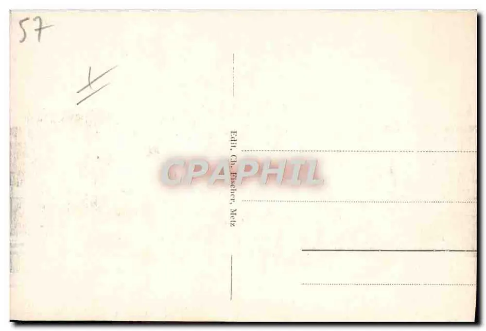 Metz - Il Teatro Municipale — editore CH. Fischer, n° 134 - Verso
