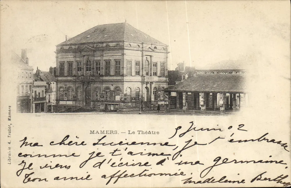 Mamers — O Teatro — Livraria A. Trabot, Mamers - Frente