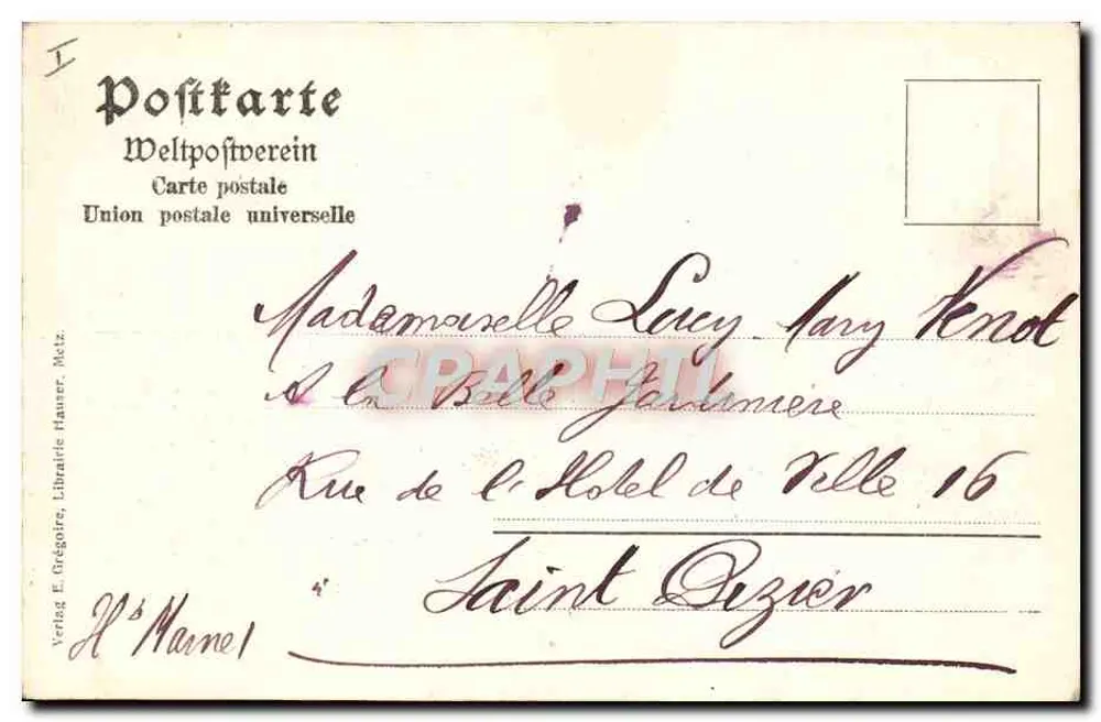 Teatro municipale — Metz — editore E. Grégoire, Metz - Verso