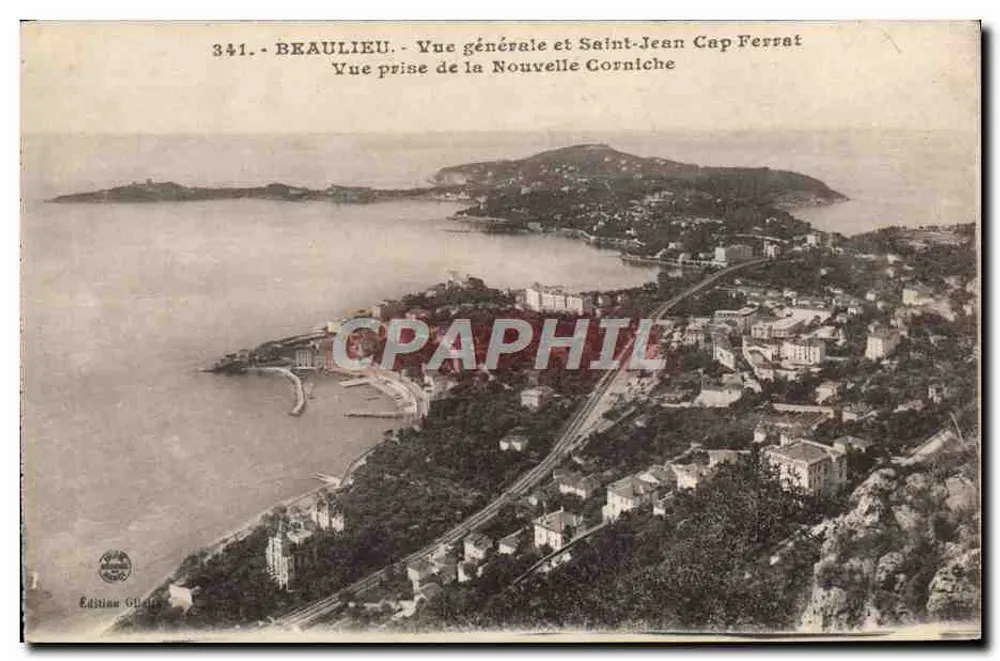 Beaulieu - Vista geral e Saint-Jean Cap Ferrat - Vista tirada da Nova Corniche - Frente