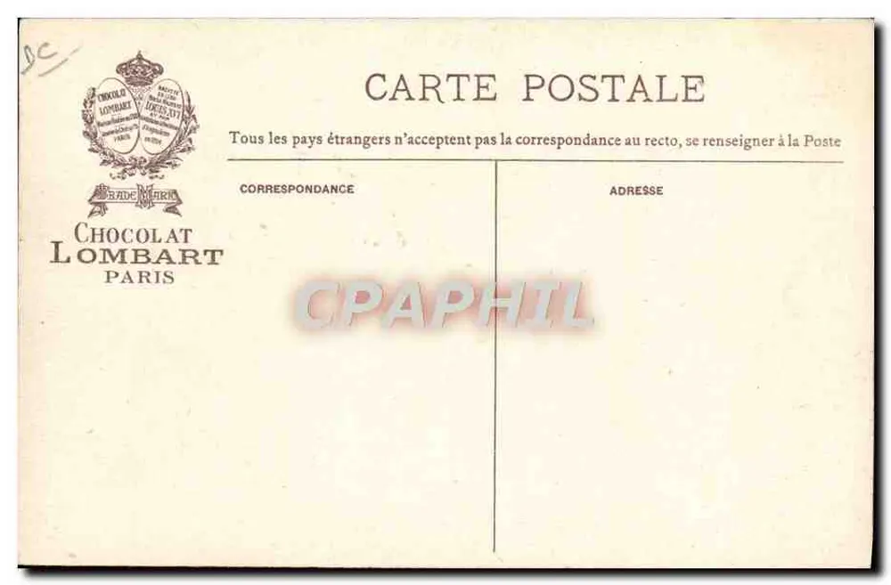 Nationaler belgischer Marsch — Chocolat Lombart — Verlag Chocolat Lombart Paris - Rückseite