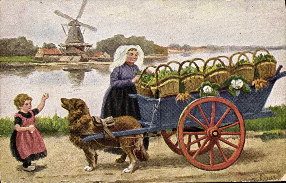 Frau und Kind nahe einem Windmühle — Marktszene — Tim Lauer - Vorderseite