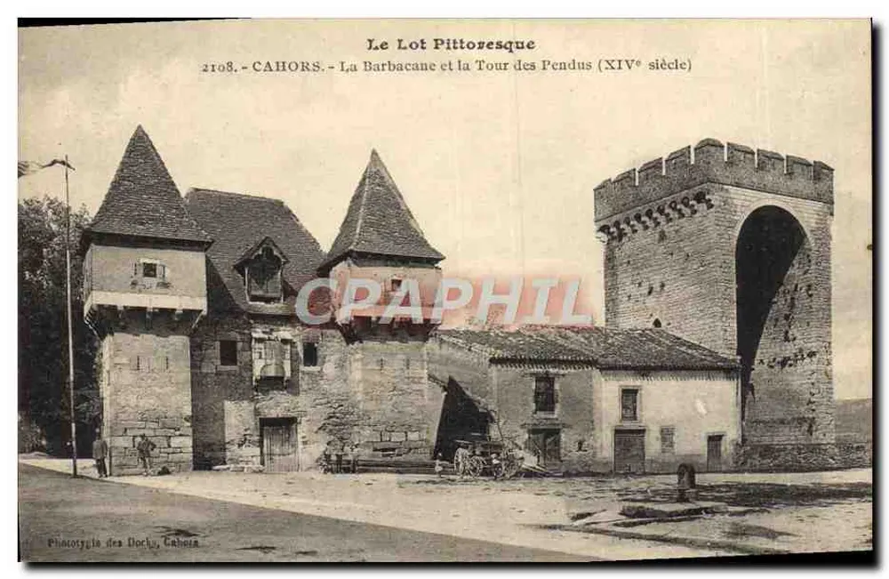 Cahors - La Barbacane und die Turm der Hängenden (14. Jahrhundert) — Phototypie des Docks, Cahors, n° 2108 - Vorderseite