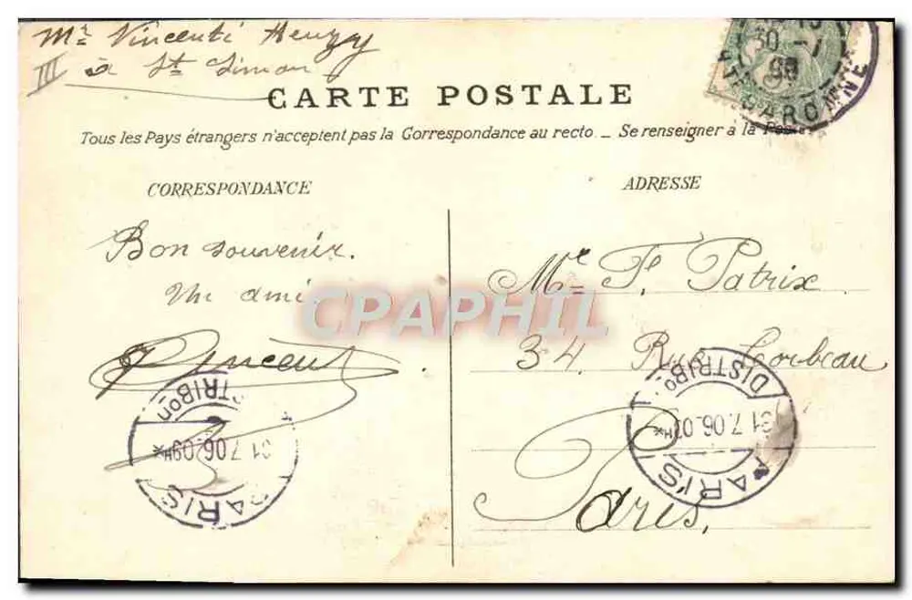 Toulouse — As Prisões de Saint-Michel — Planceau, n°19 - Verso