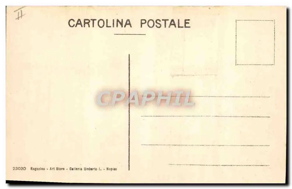 NAPOLI - Cratère do Vesúvio — vista do cratère do Vesúvio com visitantes — editor Ragozino, n° 23030 - Verso