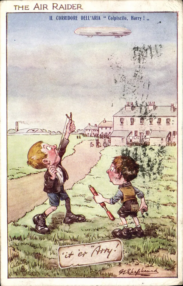 Der Luftangriff — Zeppelin — Tuck's Post Card, Verlag Tuck & Co. (UK) - Vorderseite