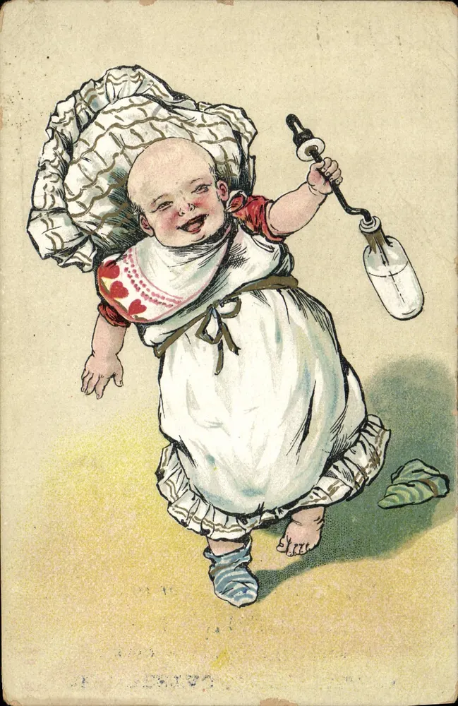 Lächelndes Baby mit Flasche — Verleger Billard, Paris - Vorderseite