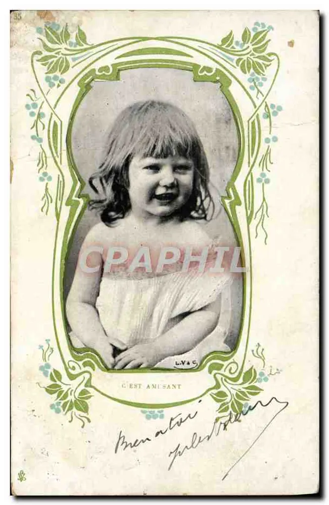 Enfant souriant — portrait encadré Art Nouveau — éditeur LV & C, n° 24 - Vorderseite