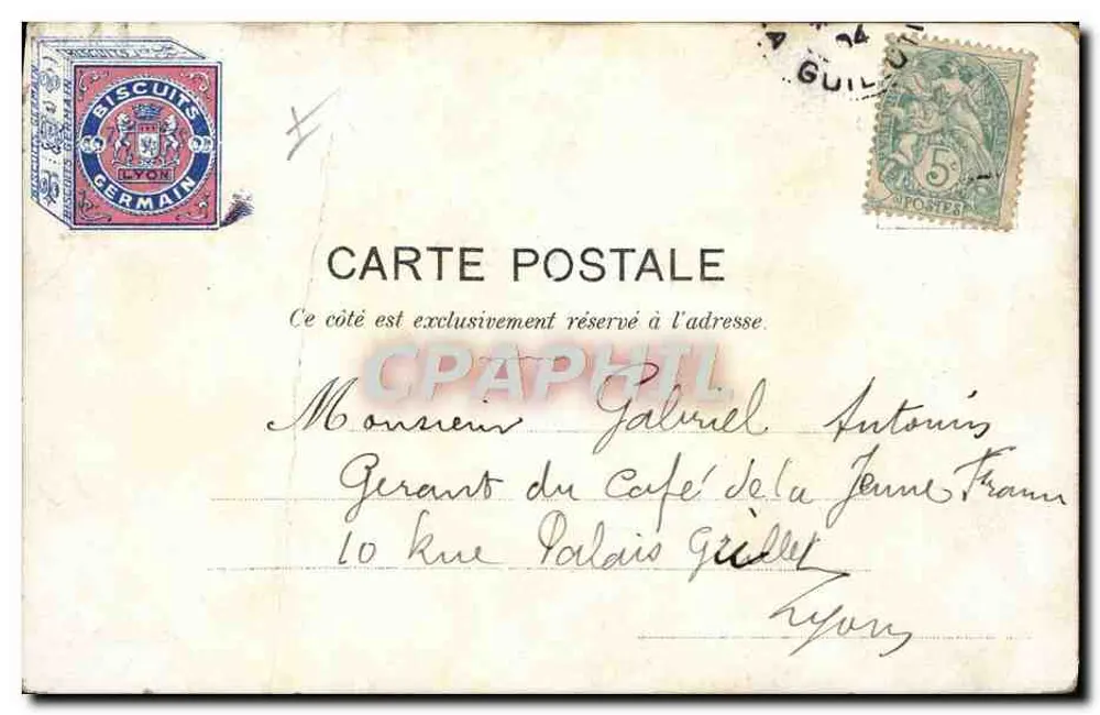 Enfant souriant — portrait encadré Art Nouveau — éditeur LV & C, n° 24 - Rückseite