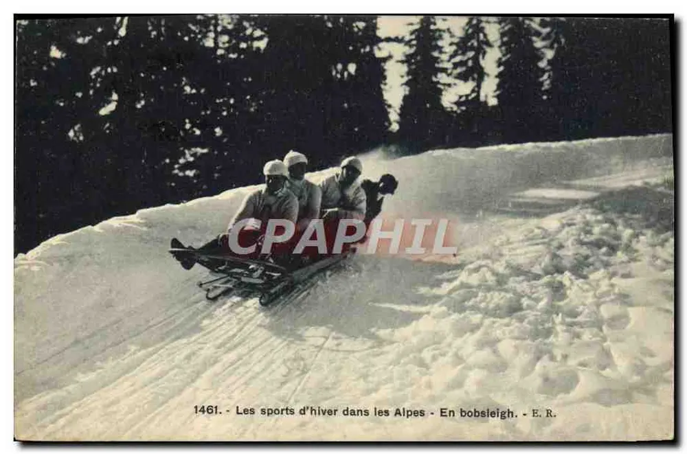 Winter-Sport in den Alpen - Im Bob - E. R. - Nr. 1461 - Vorderseite