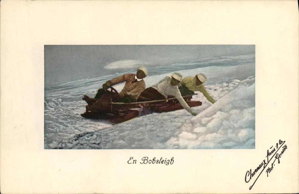 In einem Bobsleigh — Chormany, Frankreich — Phot. Genève - Vorderseite