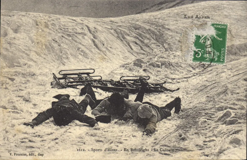 Winter-Sport - In Bobsleighs - La Culbute — V. Fournier, Verlag, Gap - Vorderseite