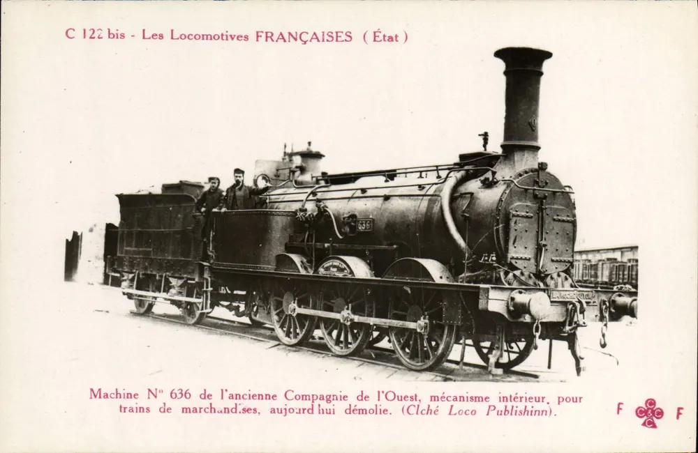 Französische Lokomotive Nr. 636 — Ehemalige Compagnie de l'Ouest — Verlag Clché Loco Publishinn - Vorderseite