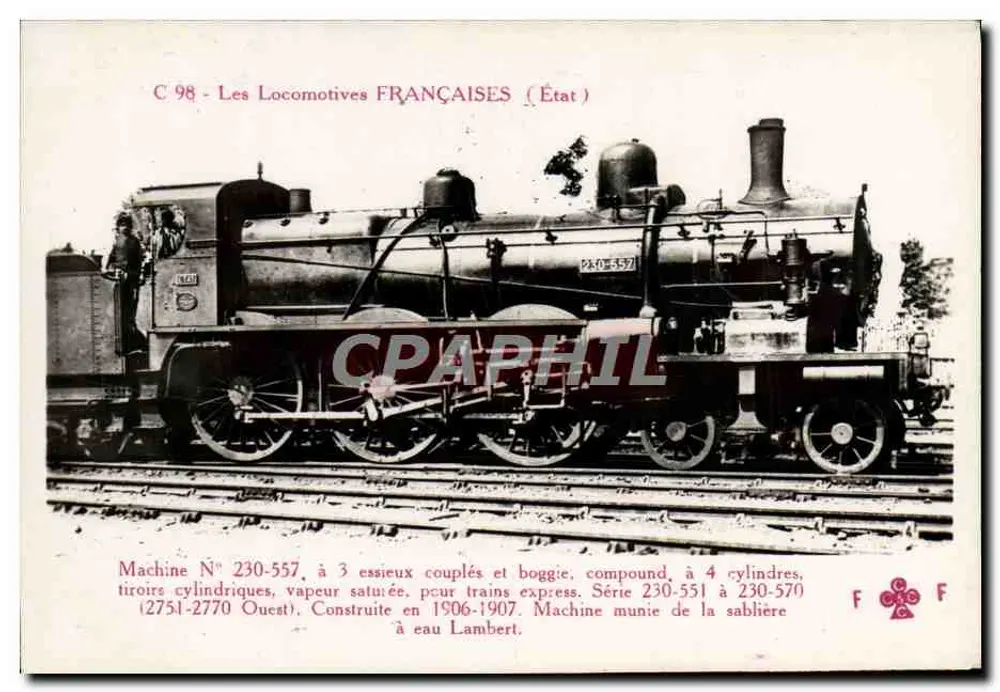 Locomotiva francesa n° 230-557 — Série 230-551 a 230-570 — F. Plebury, Paris - Frente