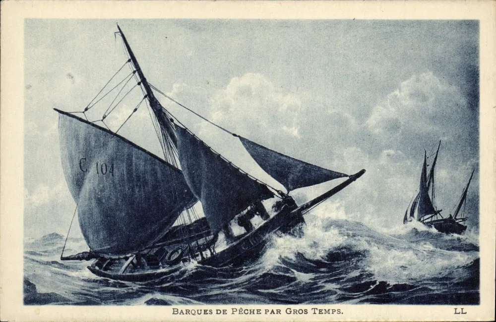 Fischerboote bei stürmischem Wetter — LL — C 104 — Imp. Levy Fils & Cie, Paris - Vorderseite