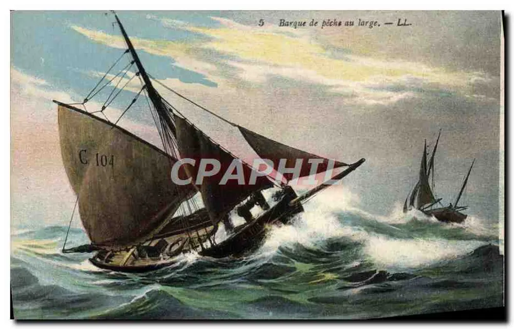 Embarcação de pesca no alto do mar — LL — Editor LL - Frente