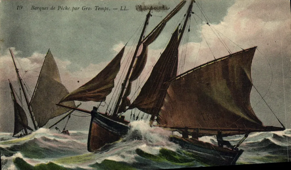 Fischboote bei Sturm — LL. — Mark - Vorderseite