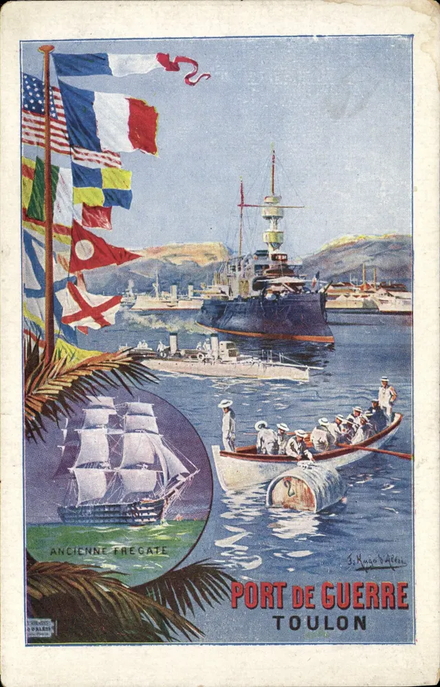 Kriegshafen Toulon — Alte Fregatte — Verlag: S. Magne d'Alès - Vorderseite