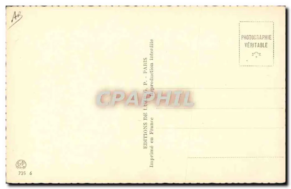 Mulher nuca em interno — pose sugestiva — Éditions de Liban, P. - Paris, n° 735 6 - Verso