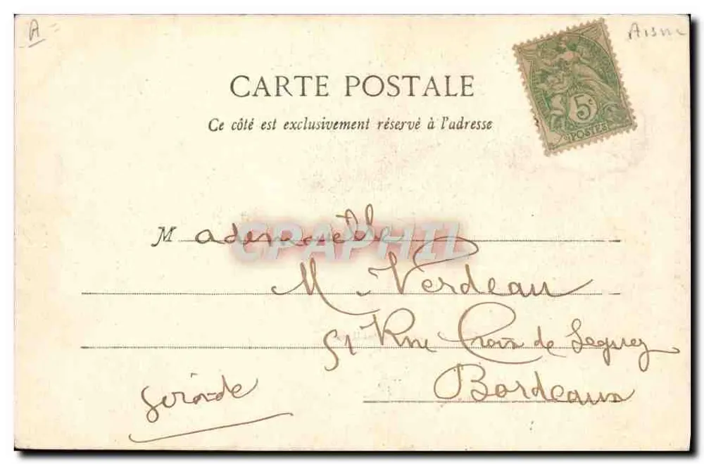 La Fère - Artillerie-Kaserne — L. Lactâtre - Rückseite