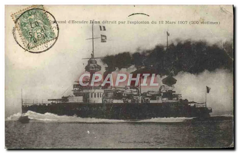 Korps der Flottille Iena — zerstört durch Explosion — Phototypie-Maître Paris - Toulon - Vorderseite