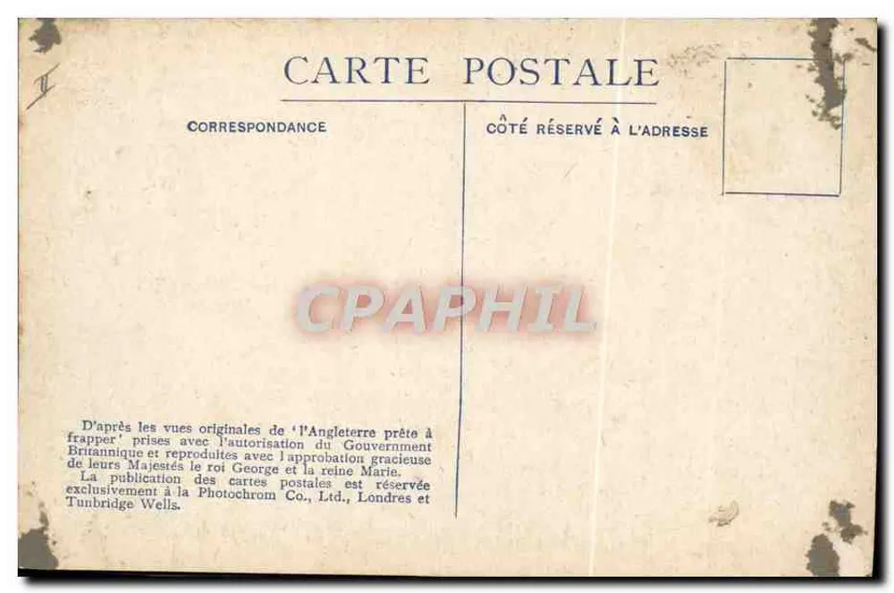 Das 'AFRICA' AUF SEE — Kriegsschiff in Aktion — Photocrom Co., Ltd., London, Nr. 19 - Rückseite