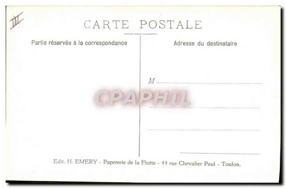 Torpedoboote im Übungseinsatz bei stürmischem Wetter — Edit. H. EMERY - Toulon - Rückseite