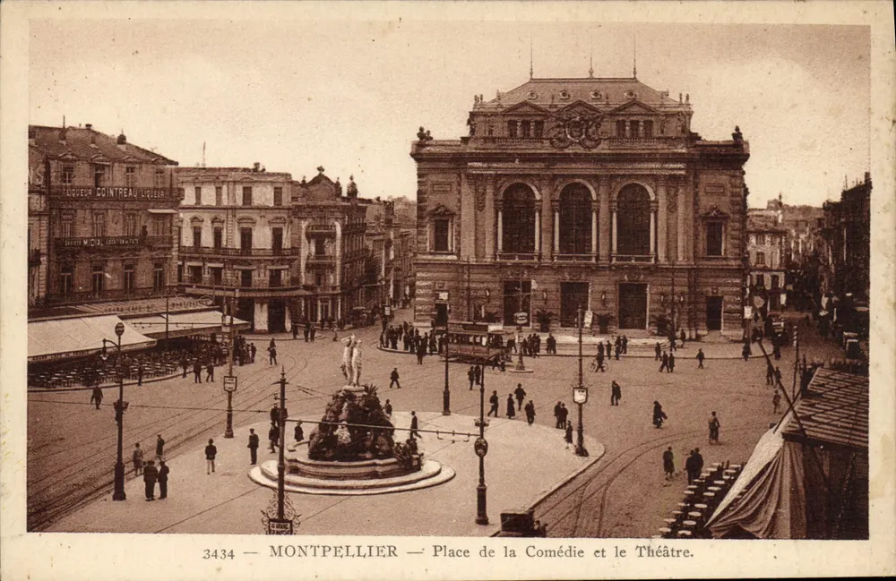 Montpellier — Place de la Comédie und das Theater — Cointreau Liqueur, Serie 3434 - Vorderseite