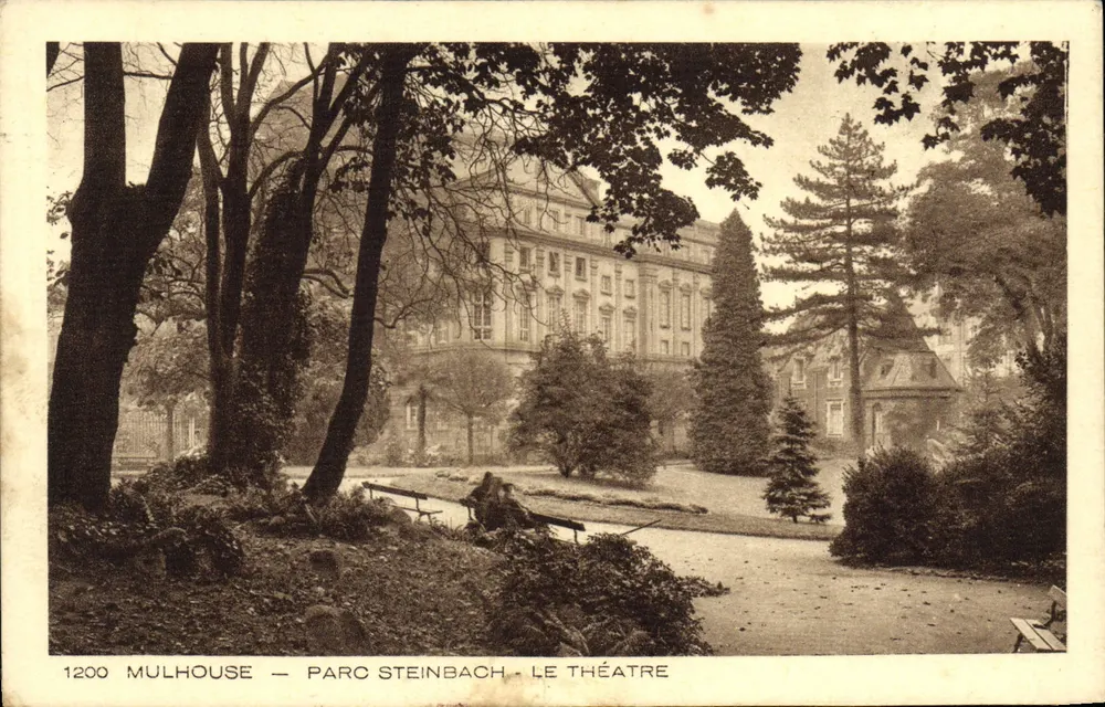 Mulhouse — Parc Steinbach — O Teatro — BRAUN & Cie, impr. Mulhouse-Dornach - Frente